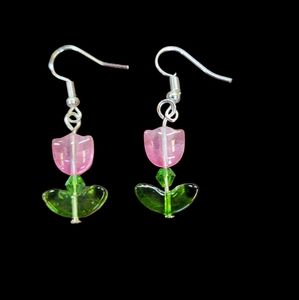 Pink Tulip Earrings